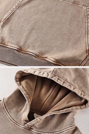Concert Outfit Vintage Wash Distressed Solid Hoodie