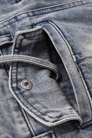 Concert Outfit Vintage Washed And Frayed Baggy Jeans