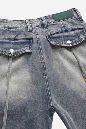 Concert Outfit Vintage Washed And Frayed Baggy Jeans