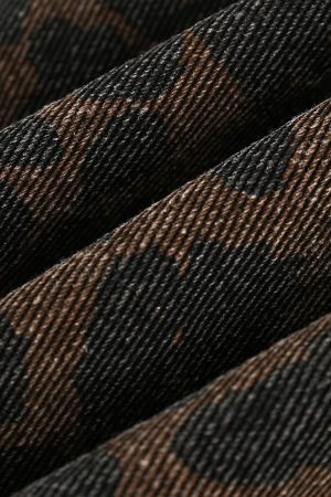 Concert Outfit Vintage Washed Cheetah Denim Jacket