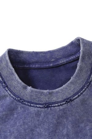 Concert Outfit Vintage Washed Crew Neck T-Shirt