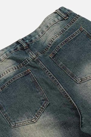 Concert Outfit Vintage Washed Deconstructed Jeans