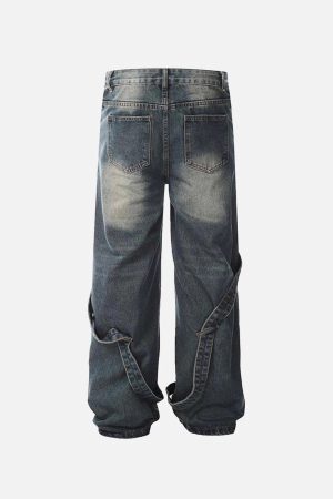 Concert Outfit Vintage Washed Deconstructed Jeans