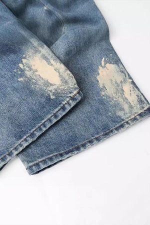 Concert Outfit Vintage Washed Dirty Jeans