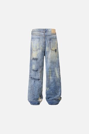 Concert Outfit Vintage Washed Dirty Jeans