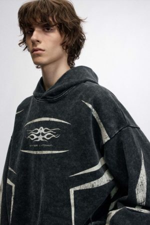 Concert Outfit Vintage Washed Distressed Hoodie