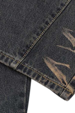 Concert Outfit Vintage Washed Distressed Multi Pocket Cargo Jeans