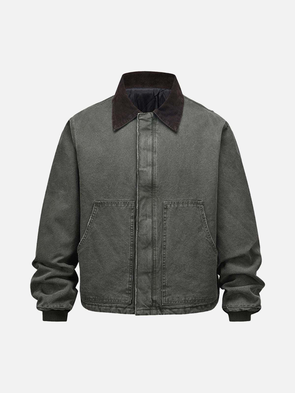 Concert Outfit Vintage Washed Distressed Quilted Work Jacket Concert Outfit Vintage Washed Distressed Quilted Work Jacket