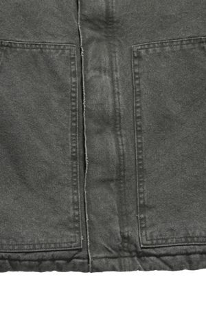 Concert Outfit Vintage Washed Distressed Quilted Work Jacket