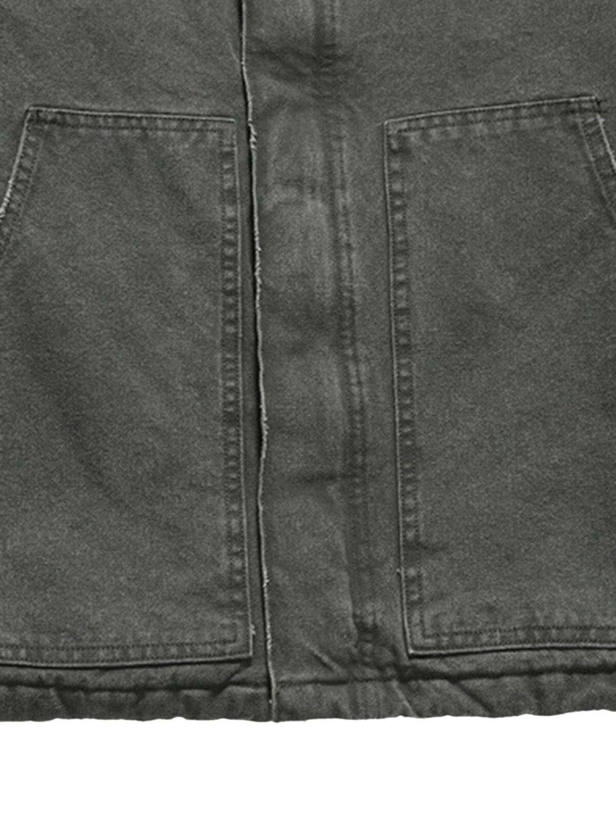 Concert Outfit Vintage Washed Distressed Quilted Work Jacket Concert Outfit Vintage Washed Distressed Quilted Work Jacket