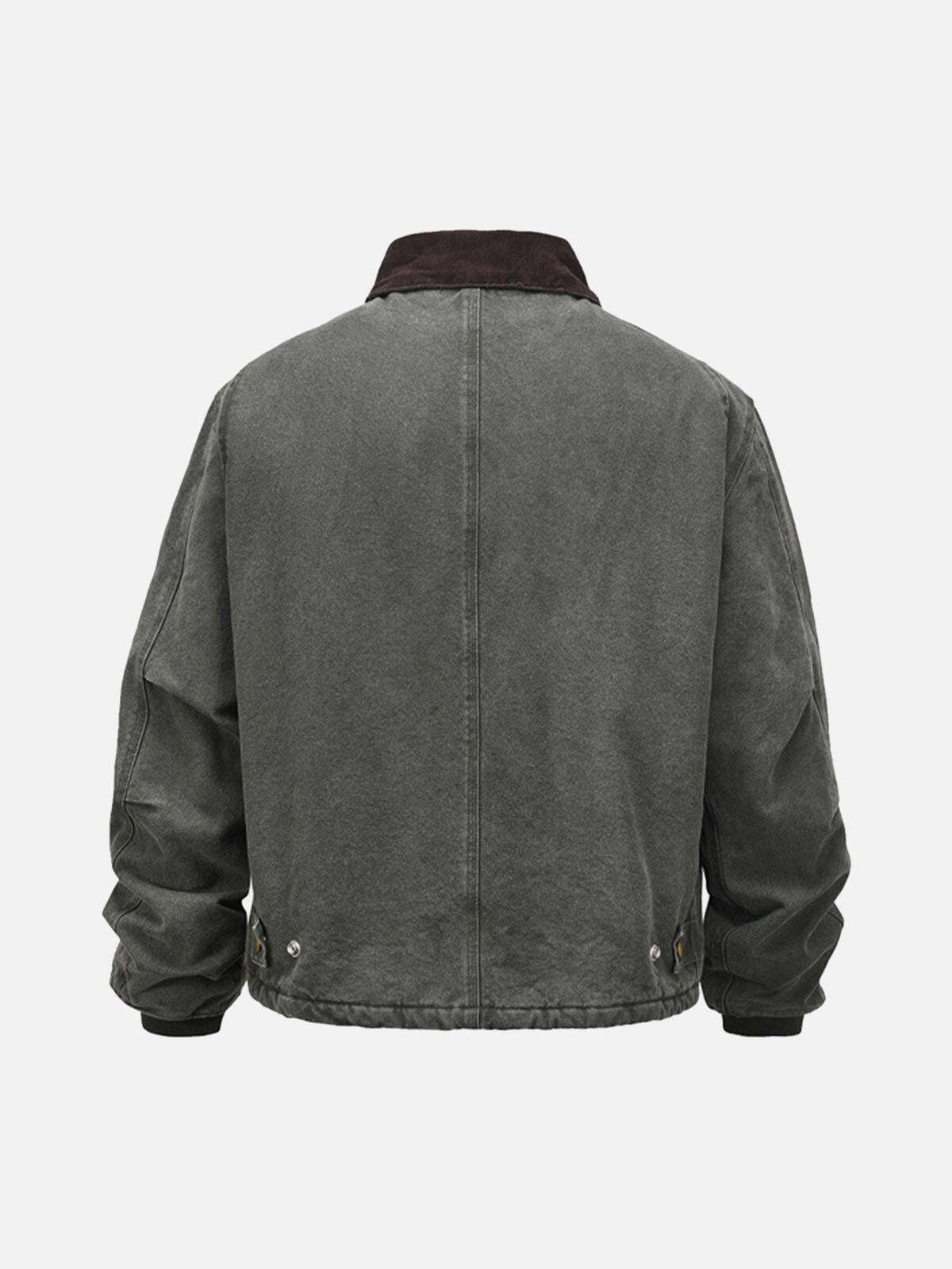 Concert Outfit Vintage Washed Distressed Quilted Work Jacket Concert Outfit Vintage Washed Distressed Quilted Work Jacket