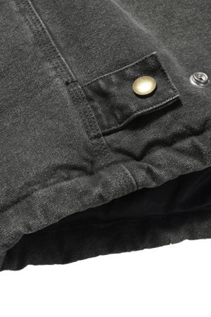 Concert Outfit Vintage Washed Distressed Quilted Work Jacket