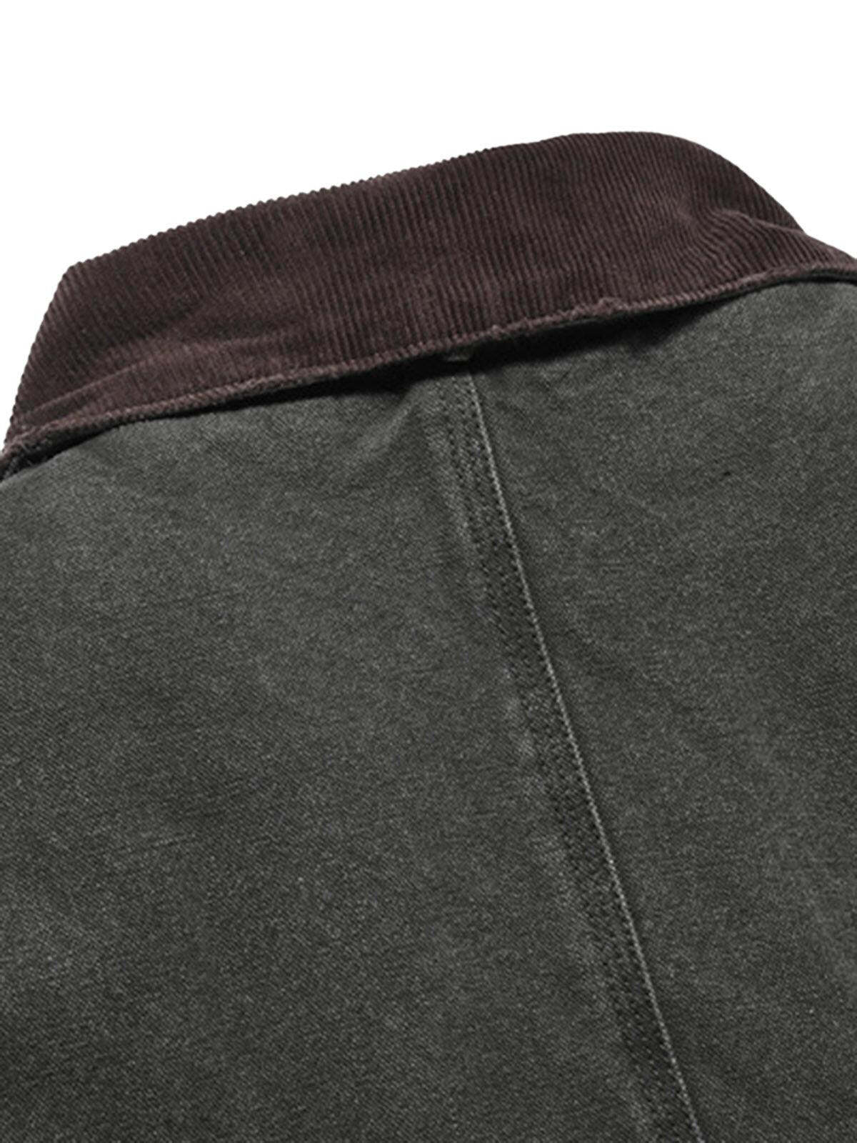 Concert Outfit Vintage Washed Distressed Quilted Work Jacket Concert Outfit Vintage Washed Distressed Quilted Work Jacket