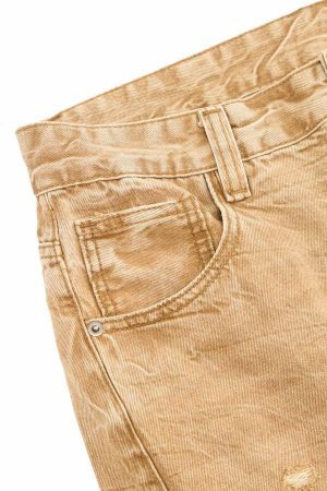 Concert Outfit Vintage Washed Distressed Straight Jeans