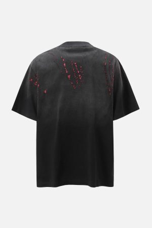Concert Outfit Vintage Washed Dot Spray T-Shirt