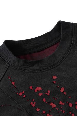 Concert Outfit Vintage Washed Dot Spray T-Shirt