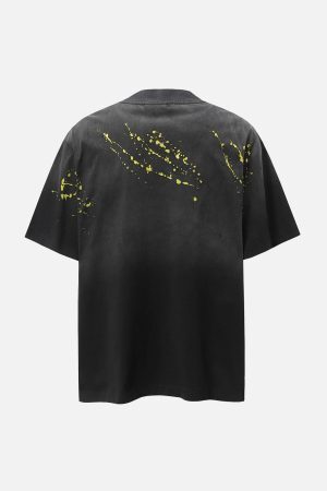 Concert Outfit Vintage Washed Dot Spray T-Shirt