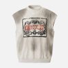 Concert Outfit Vintage Washed Graphic Distressed Vest