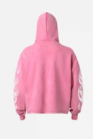 Concert Outfit Vintage Washed Letter Print Hoodie