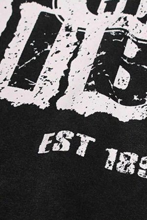 Concert Outfit Vintage Washed Letter Print Hoodie