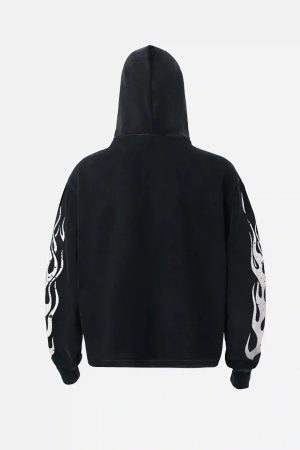 Concert Outfit Vintage Washed Letter Print Hoodie