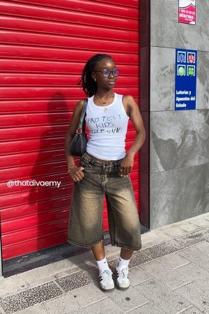 Concert Outfit Vintage Washed Longline Jorts