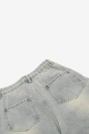 Concert Outfit Vintage Washed Loose Wide-Leg Denim Jorts