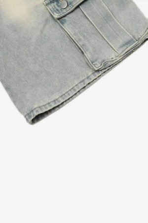 Concert Outfit Vintage Washed Loose Wide-Leg Denim Jorts