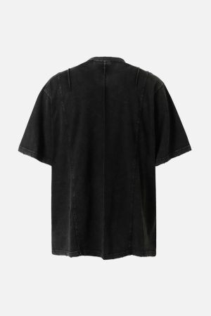 Concert Outfit Vintage Washed Multi-Pocket T-Shirt