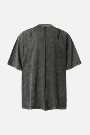 Concert Outfit Vintage Washed Multi-Pocket T-Shirt