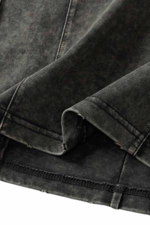 Concert Outfit Vintage Washed Multi-Pocket T-Shirt