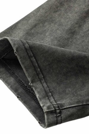 Concert Outfit Vintage Washed Multi-Pocket T-Shirt