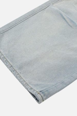 Concert Outfit Vintage Washed Multi-Pocket Work Jeans