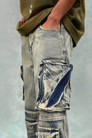 Concert Outfit Vintage Washed Multifunctional Denim Overalls