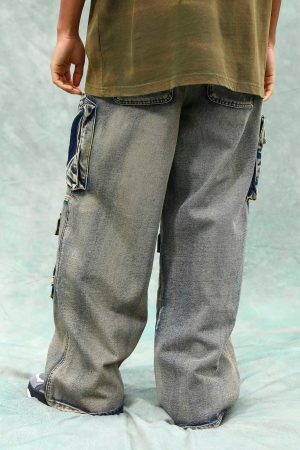 Concert Outfit Vintage Washed Multifunctional Denim Overalls