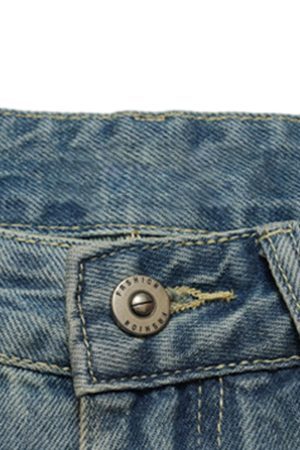 Concert Outfit Vintage Washed Plaid Baggy Jeans