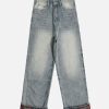 Concert Outfit Vintage Washed Plaid Baggy Jeans