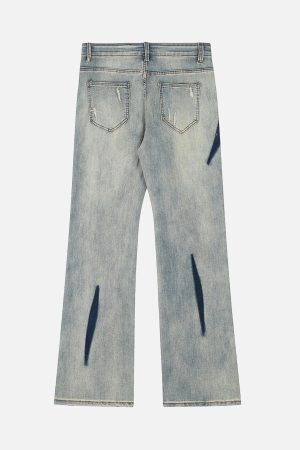 Concert Outfit Vintage Washed Split Structure Hip-Hop Jeans