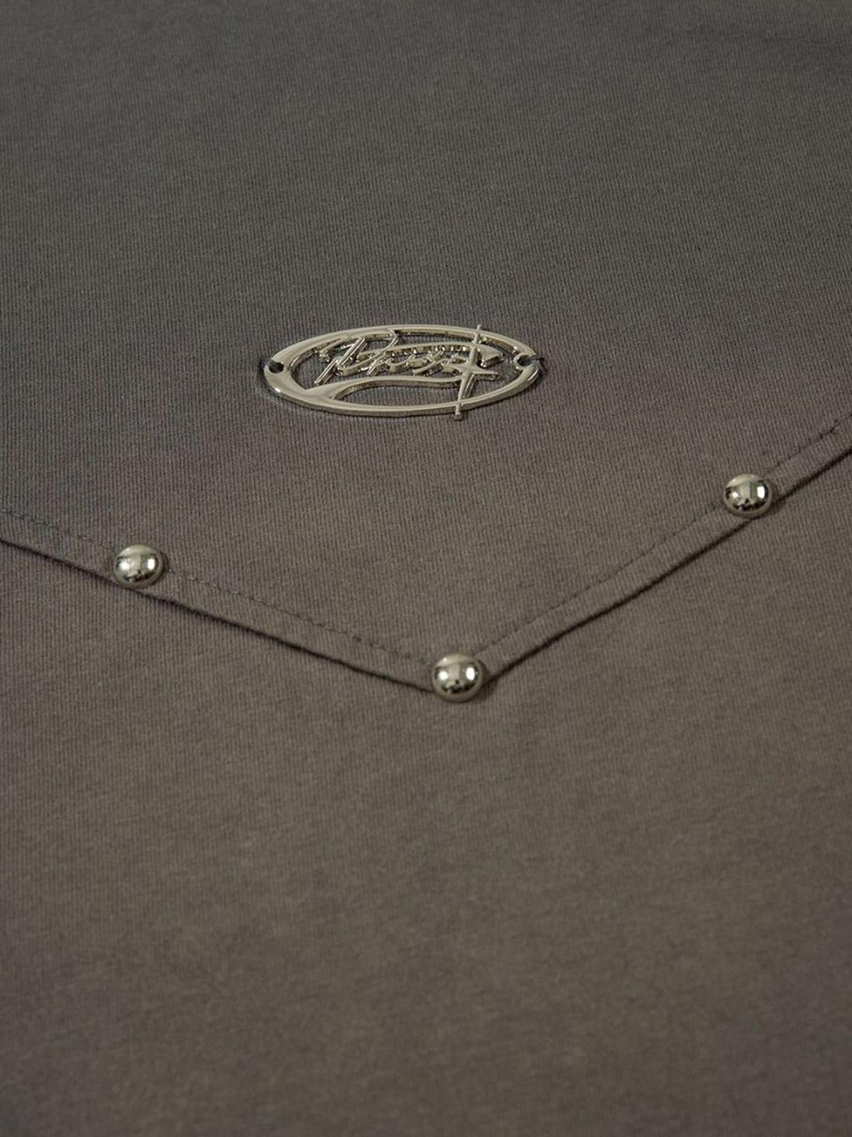 Concert Outfit Vintage Washed Stitching Rivets T-Shirt Concert Outfit Vintage Washed Stitching Rivets T-Shirt