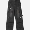 Concert Outfit Vintage Washed Web Rivets Hip-Hop Jeans