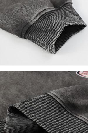 Concert Outfit Vintage Washed Worn Loose Print Hoodie