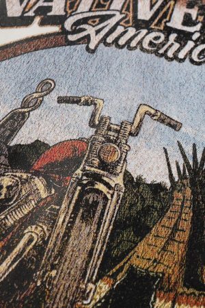 Concert Outfit Vintage Washed Worn Loose Print Hoodie