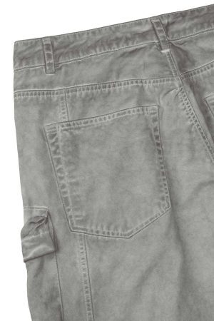 Concert Outfit Vintage Wasteland Style Multi Pocket Work Pants