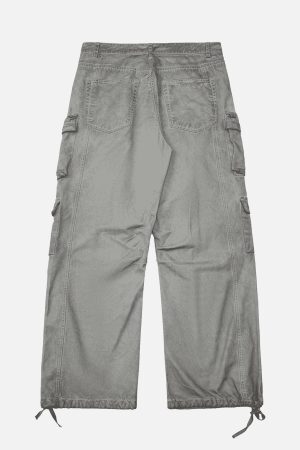 Concert Outfit Vintage Wasteland Style Multi Pocket Work Pants