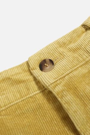 Concert Outfit Vintage Water Ripples Corduroy Straight Leg Pants