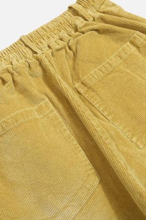 Concert Outfit Vintage Water Ripples Corduroy Straight Leg Pants