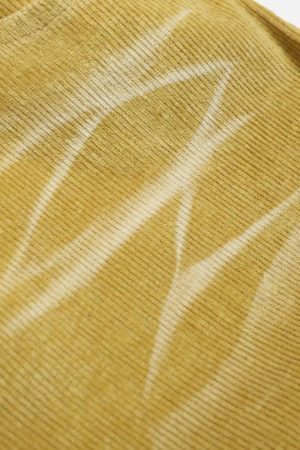 Concert Outfit Vintage Water Ripples Corduroy Straight Leg Pants