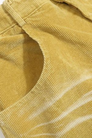 Concert Outfit Vintage Water Ripples Corduroy Straight Leg Pants