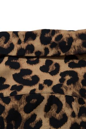 Concert Outfit Vintage Wild Leopard Print Button-Up Shirt