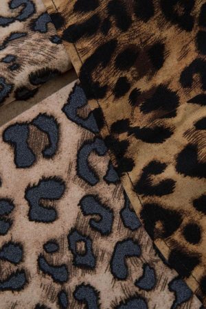 Concert Outfit Vintage Wild Leopard Print Button-Up Shirt